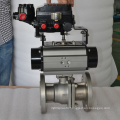 ss304 flange pneumatic ball control valve with air filter relief pressure valve